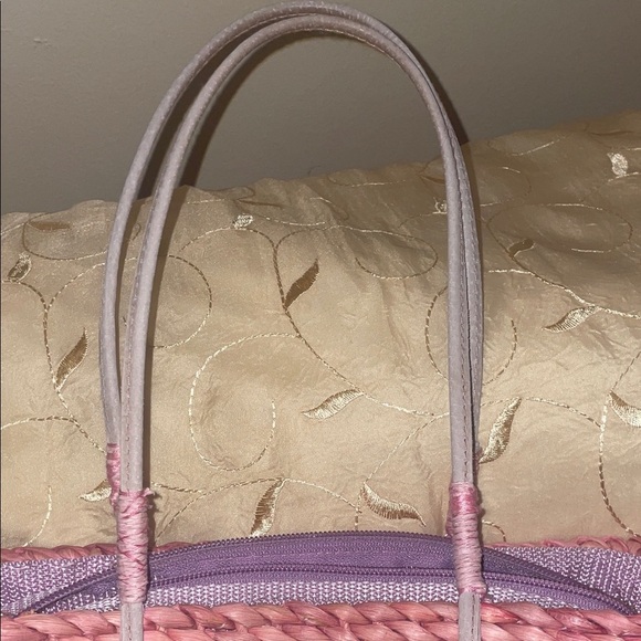 Chic Flamingo Pink Woven Tote Bag - Picture 3 of 6